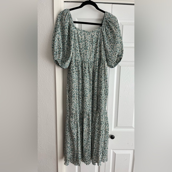 EUC Carly Jean Los Angeles Ada Green Daisy Floral Midi Maxi Dress - Picture 10 of 12